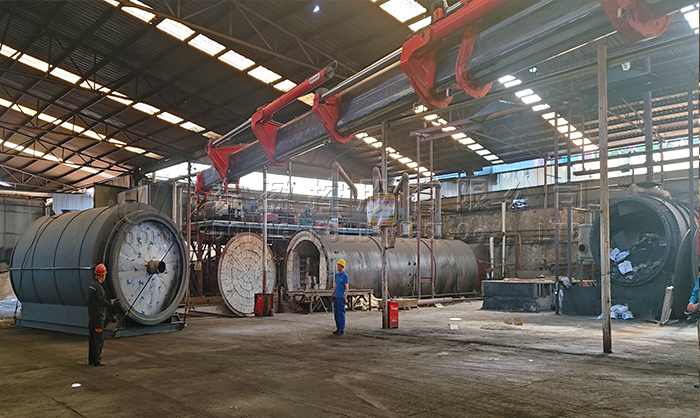 Внутри пиролизной установки китайского заказчика Печь пиролизного оборудования DOING