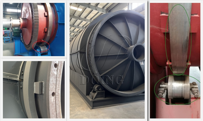 Конструкция шкива и стальной направляющей для печи пиролизного оборудования DOING Печь пиролизного оборудования DOING