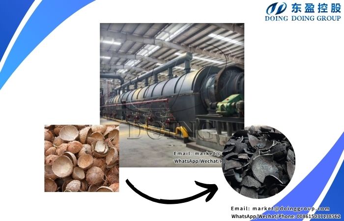 Установка пиролиза кокосовой скорлупы